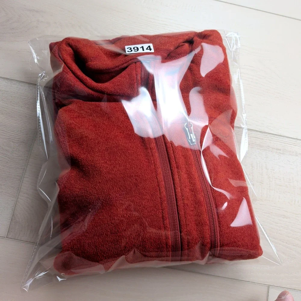 Orvis Trout Bum Mens Large Full Zip Sweater Fleece Jacket Orange Rust Heather
